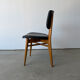 Set of 6 Scandinavian design chairs in solid beech and black Skai.