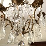 Bronze and crystal chandelier