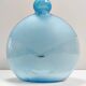 Round Cyan Murano Glass Bottle by Alfredo Barbini, Italy, 1980s