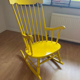 Vintage yellow rocking chair