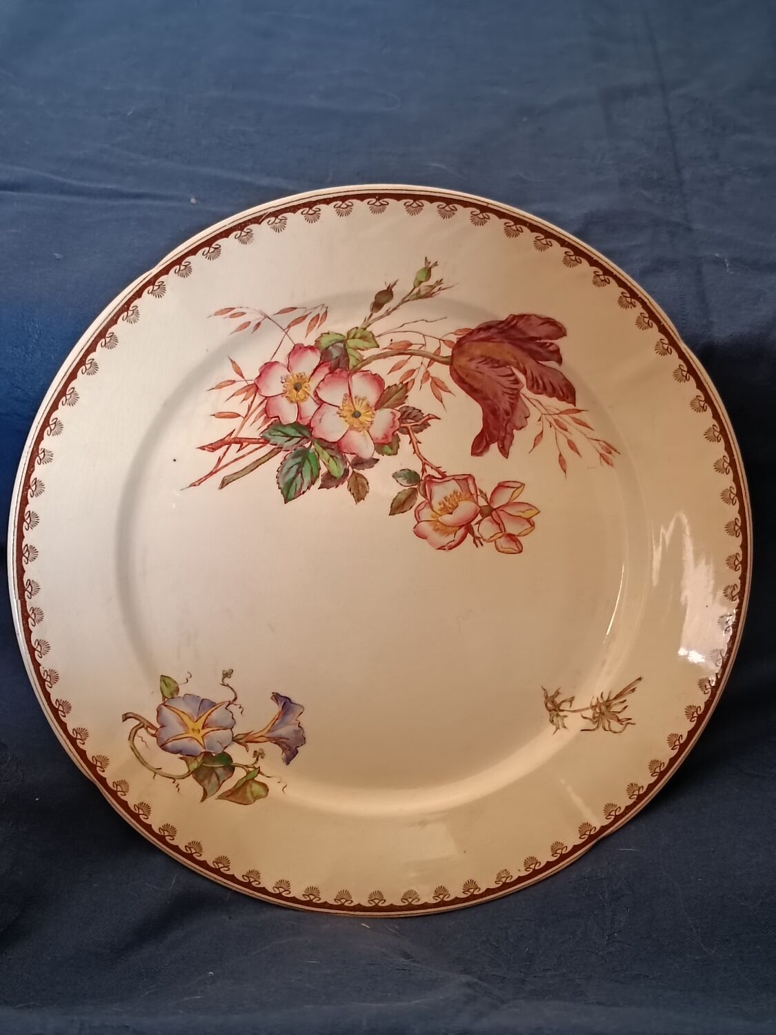 Set of 6 plates Sarreguemines floral decoration