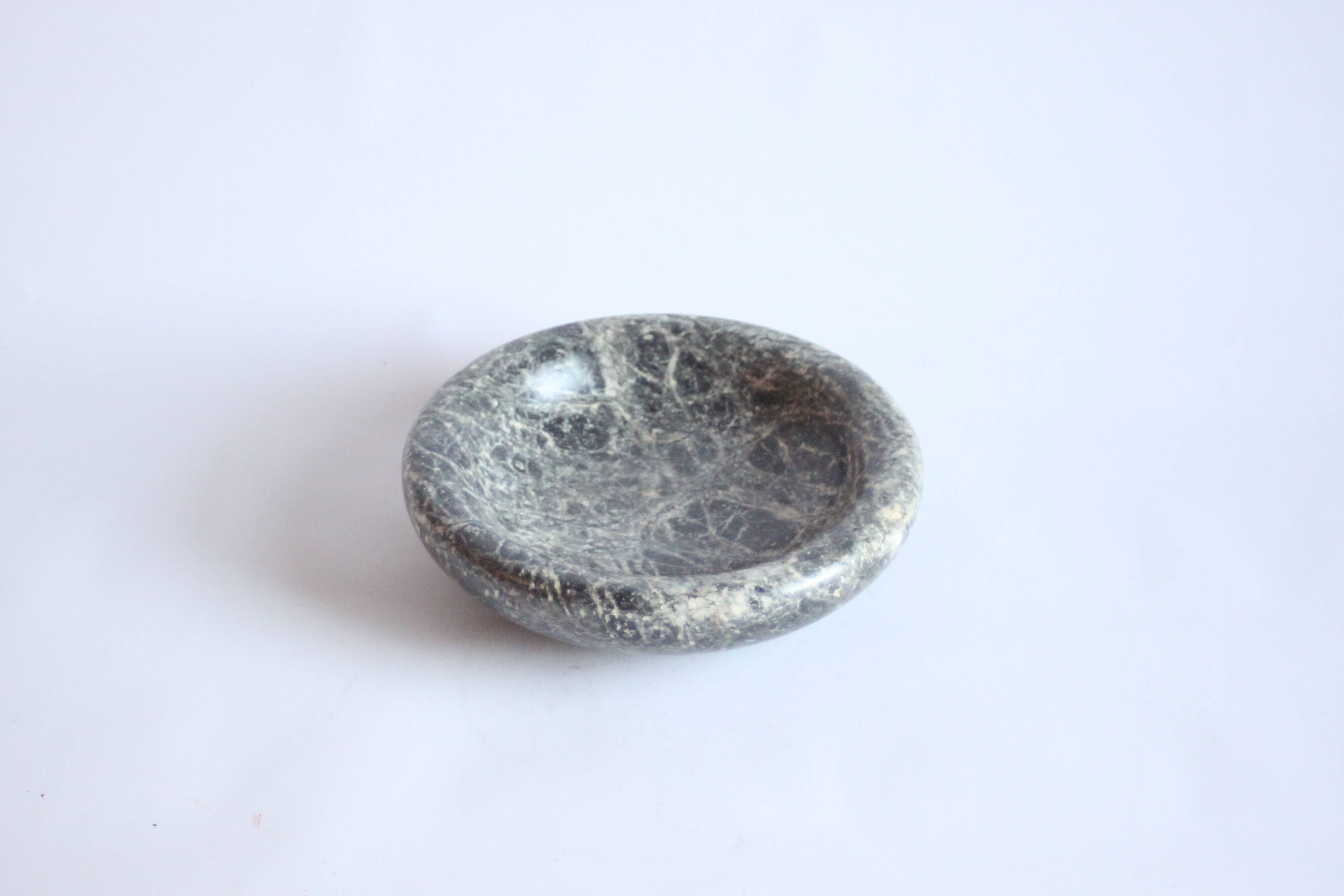 Black marble vide poche trinket bowl, Belgium 1960s.