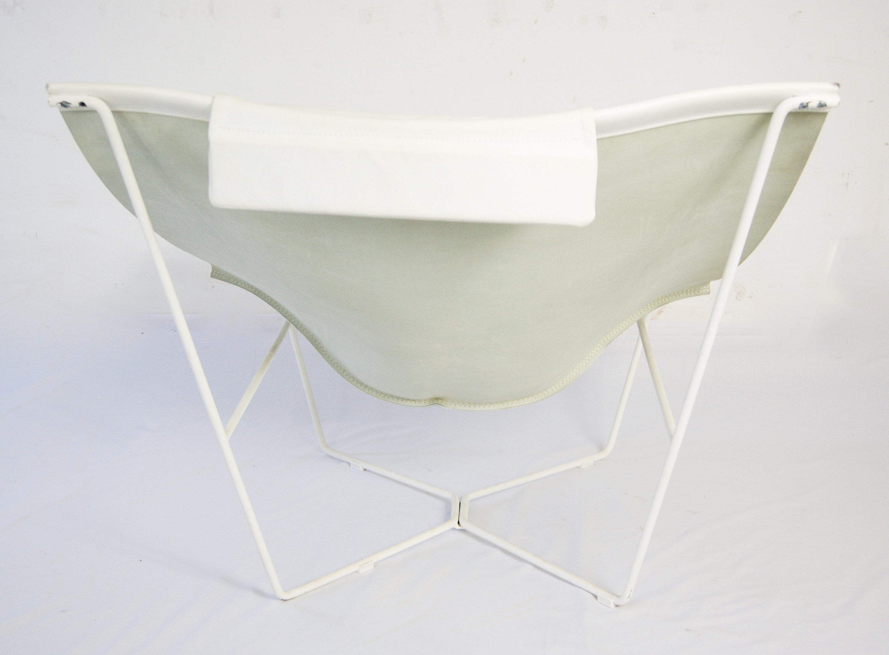 David Weeks for Habitat Semana White Leather Sling Chair