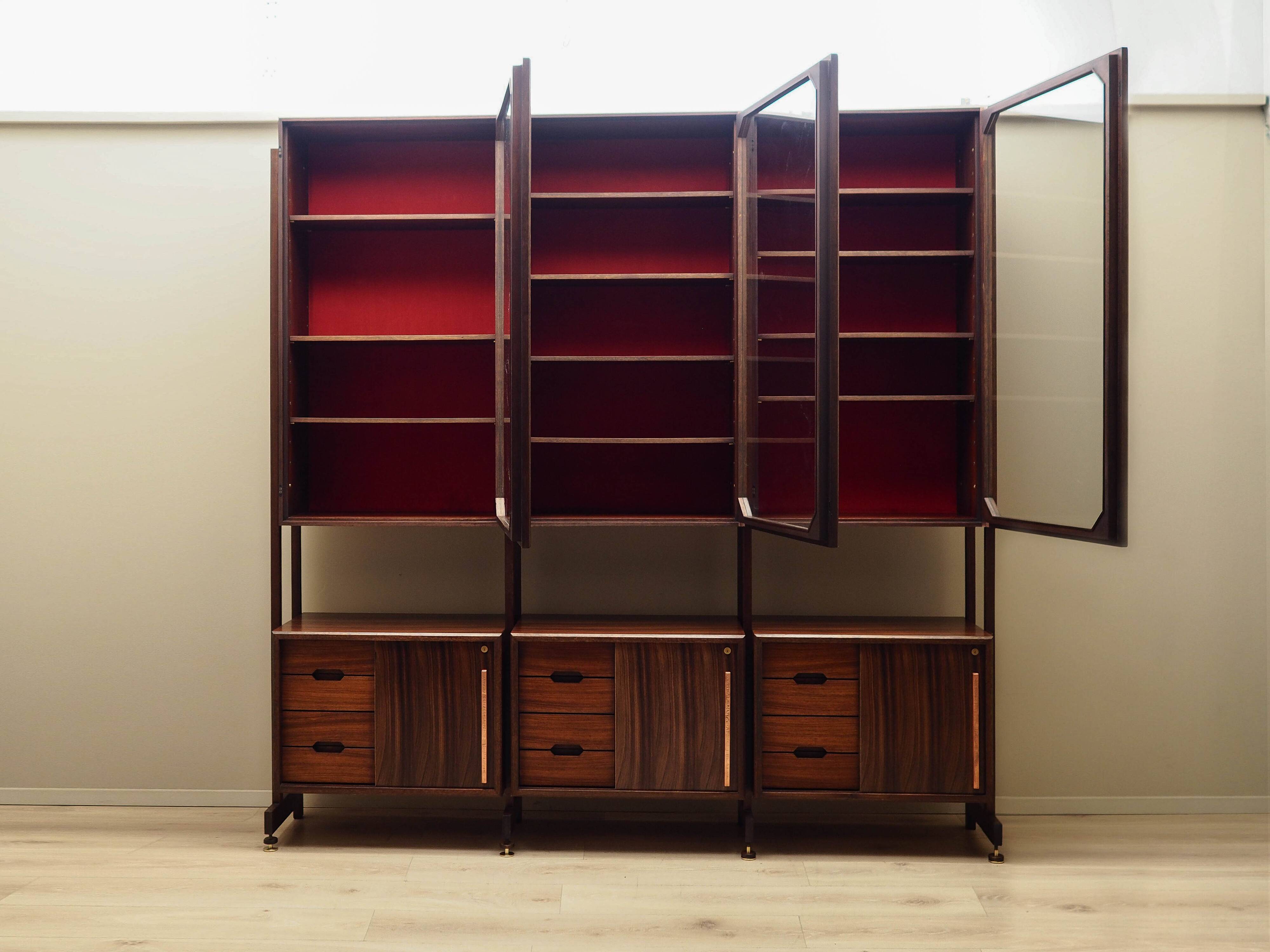 Rosewood modular shelving unit, Italian design, 1960s, production: Italy