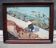 Old oil on canvas painting signed: return from fishing