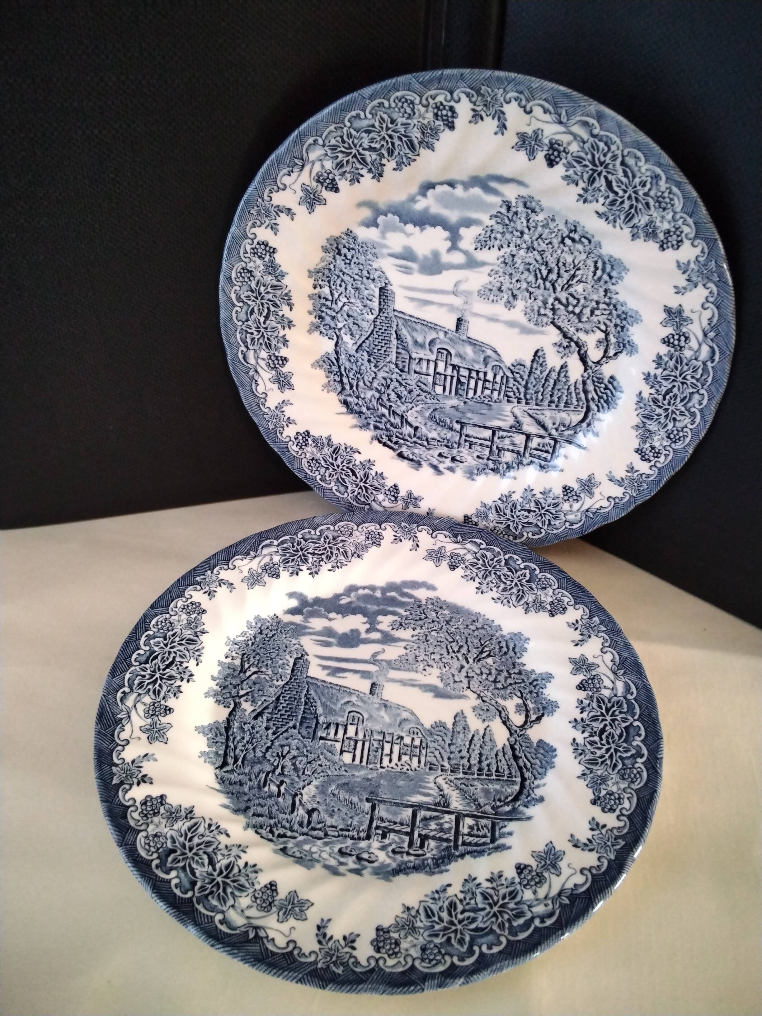 2 Churchill English porcelain dinner plates