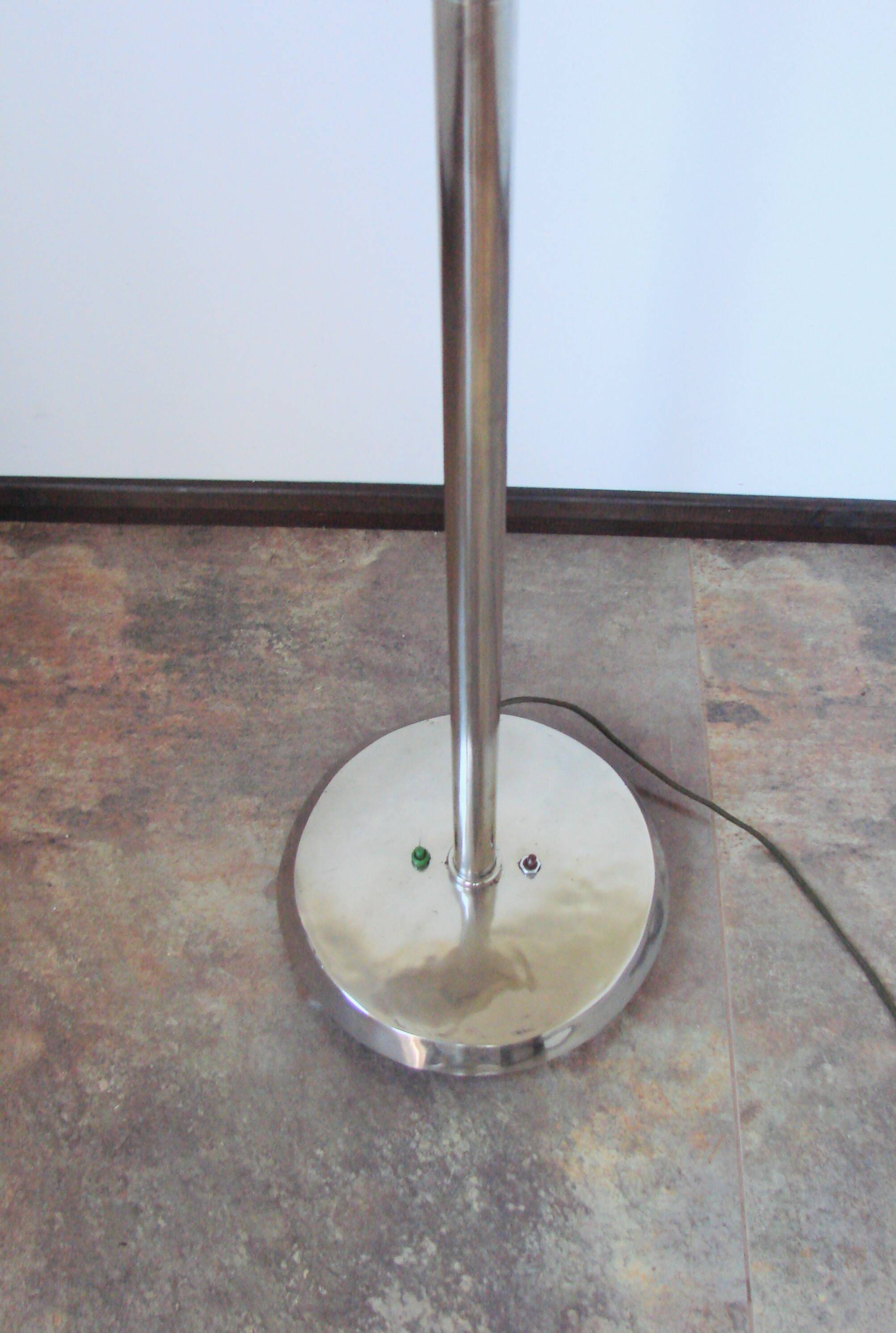 Art Deco floor lamp, 1930s, nickel-plated steel