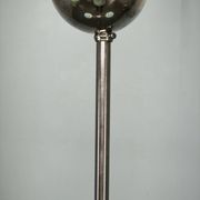 Art Deco Chrome and Opaline Glass Chandelier, Czechoslovakia, 1930s