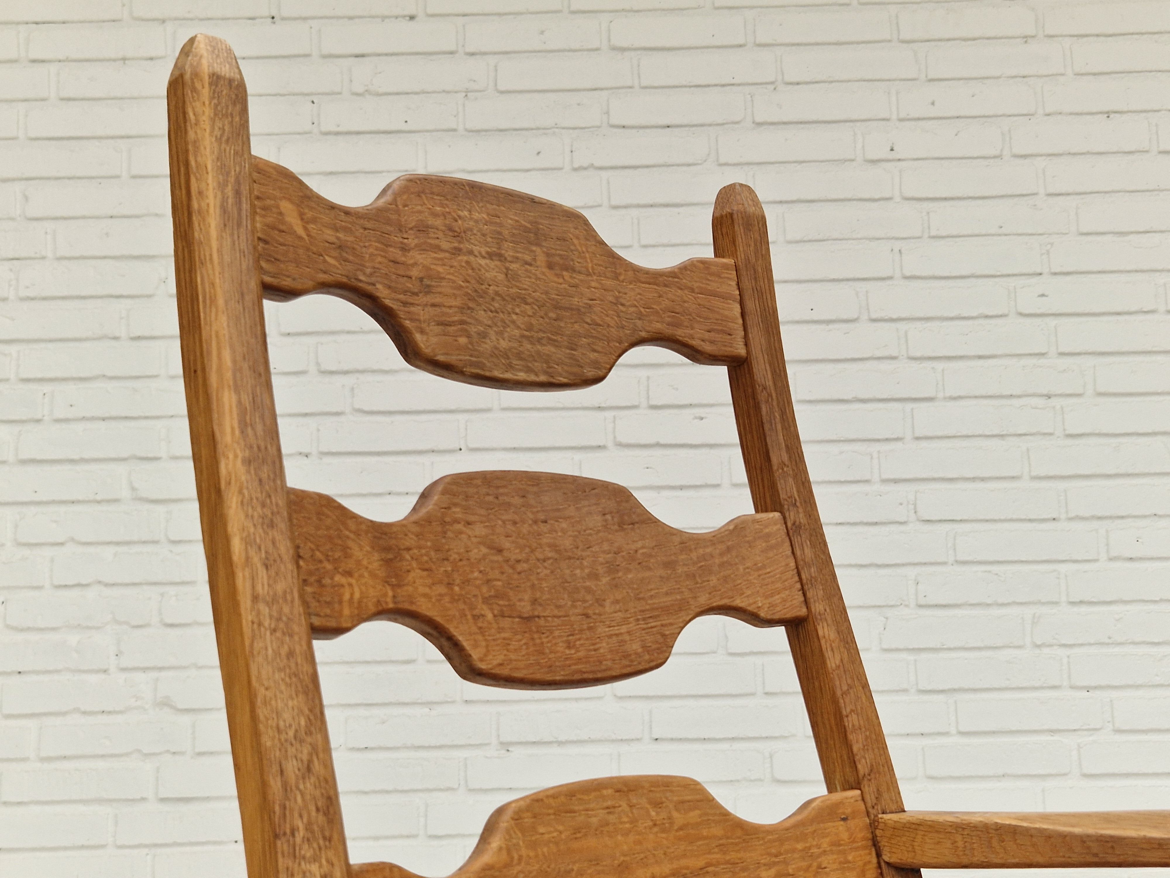 1960s, Danish design, armchair, oak wood, furniture wool.