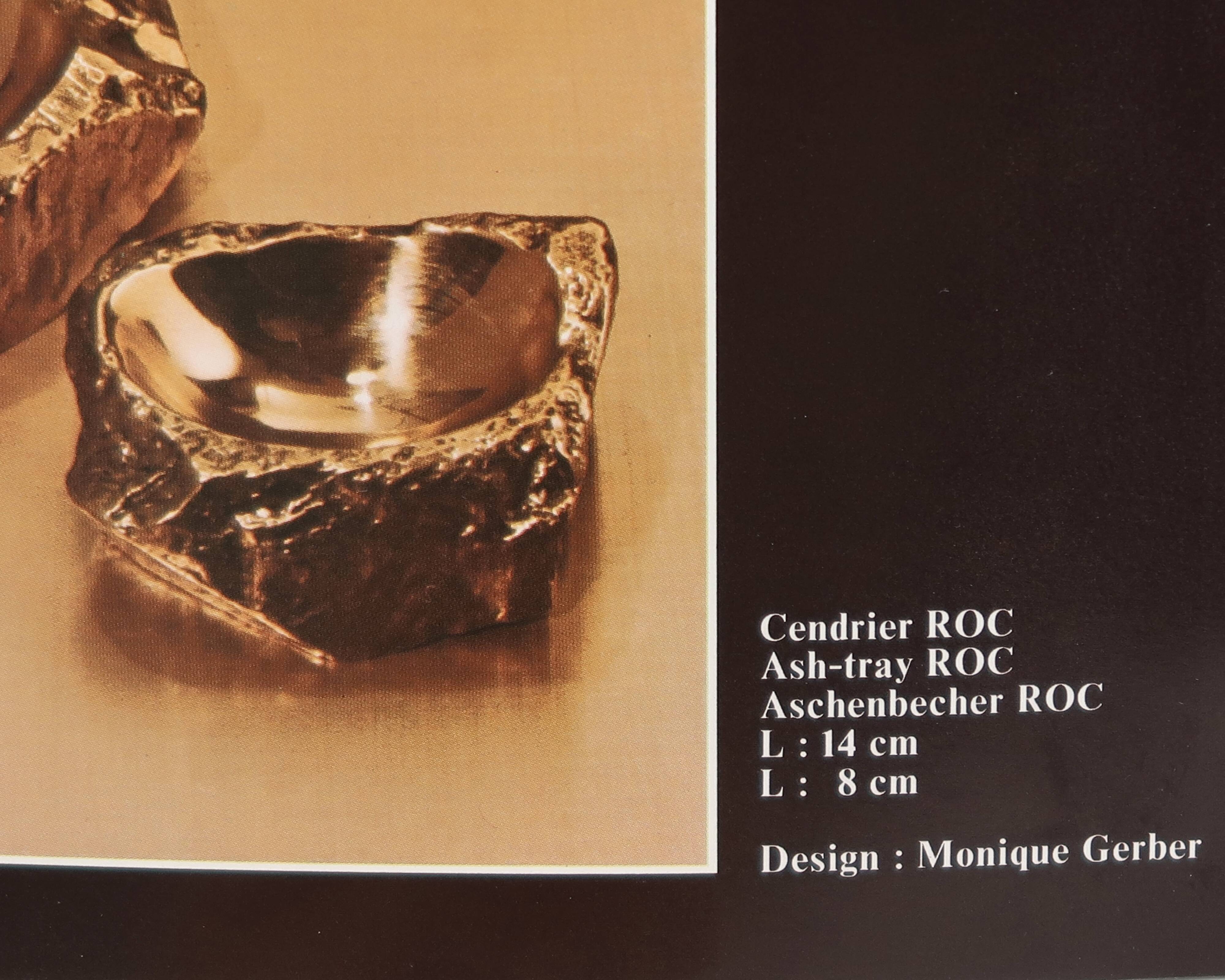 Bronze pocket tray or ashtray by Monique Gerber, 1970s.