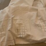Old embroidered sheet, mg embroidered monogram, 225 x 325 cm