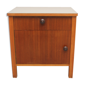 1950s nightstand in walnut and formica