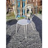 Salon de jardin en fer forgé 3 fauteuils + 1 table