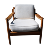 Scandinavian wooden armchair and fabric