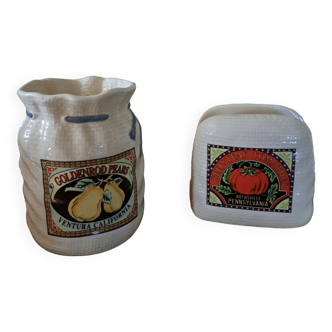 Monnflower Creations Farm's Market ceramic utensil pot and napkin holder