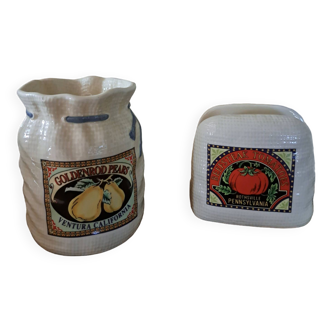Pot à ustensiles et porte serviette en céramique Monnflower Créations Farm's Market