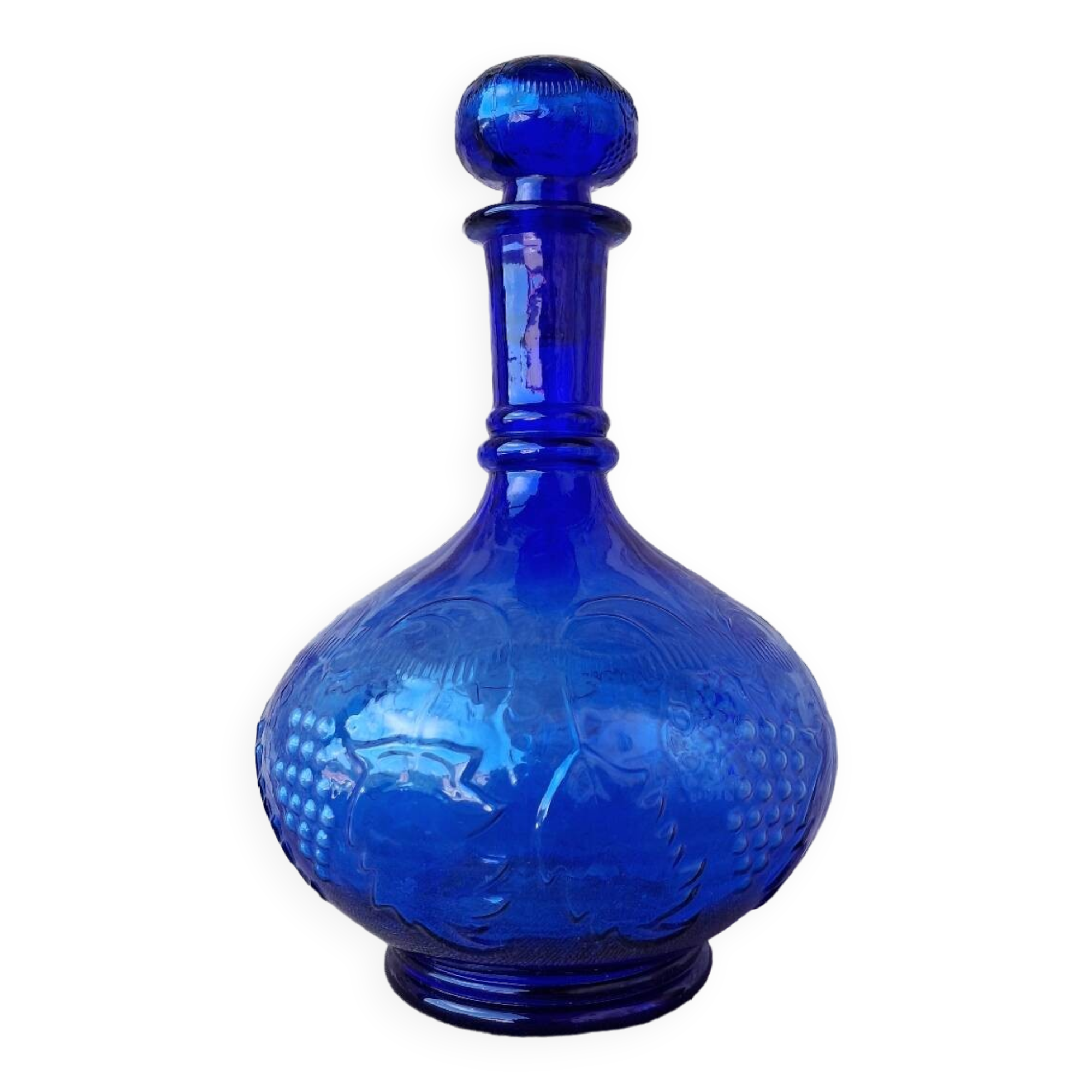 Blue glass carafe