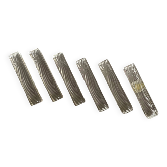 Lot de 6 porte-couteaux anciens en cristal Baccarat vintage art de la table