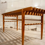 1950s Italian walnut wooden bench