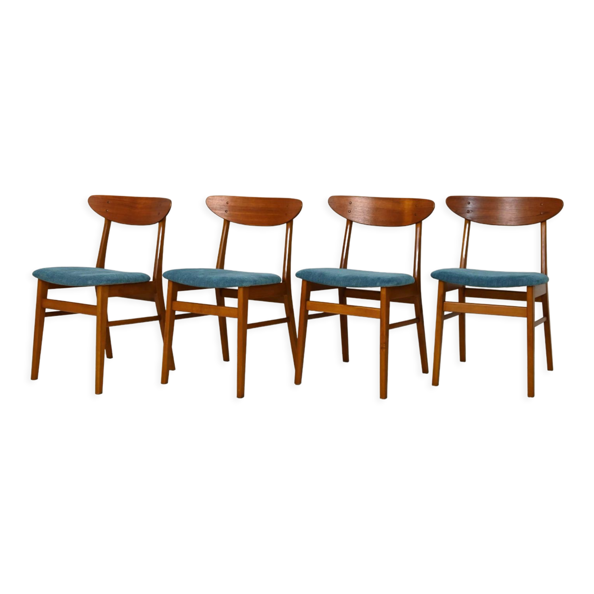 Vintage Danish chairs with upholstered seat