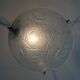 Art Deco vasque in glass pressed blue floral decoration France 1930