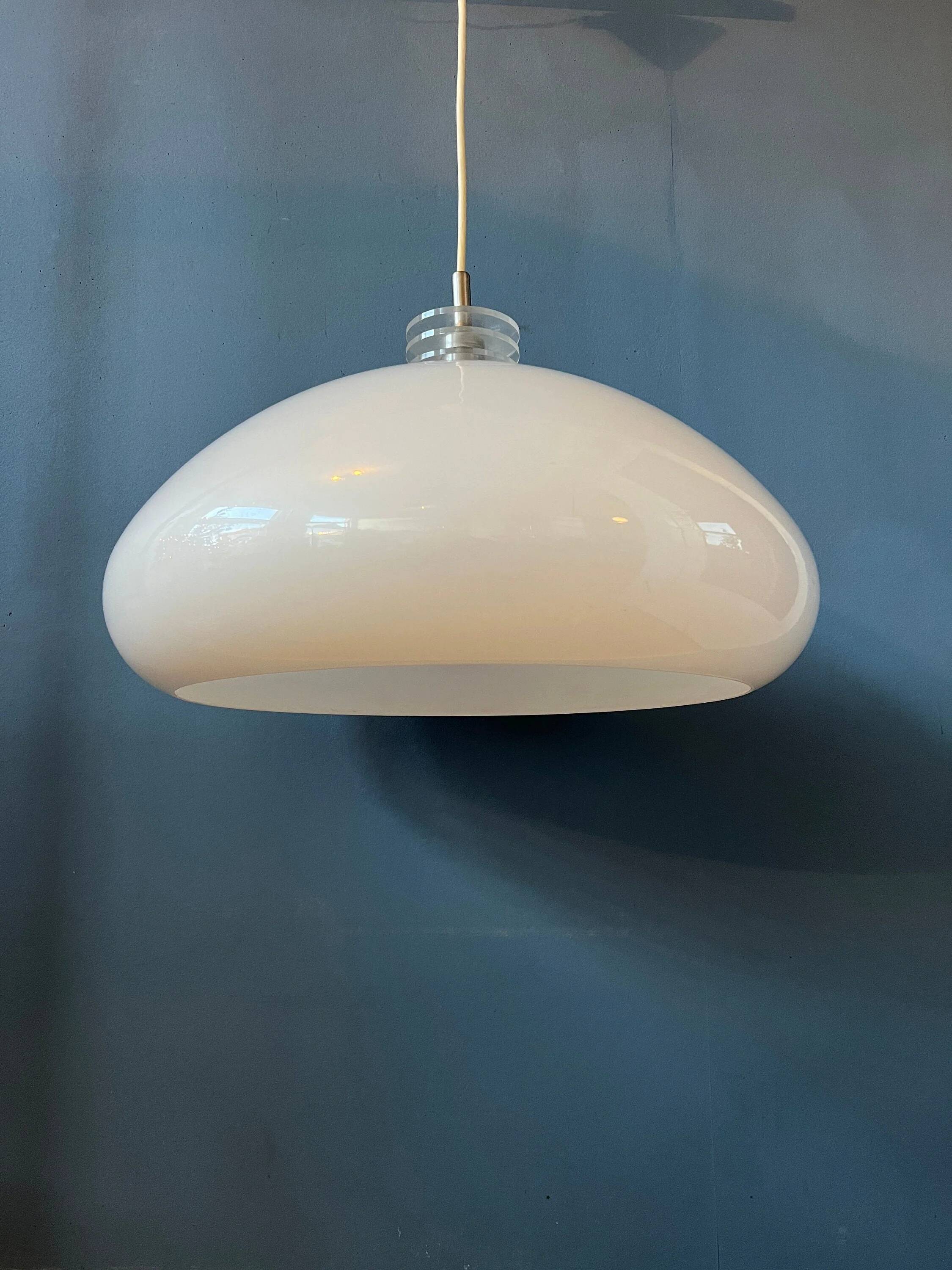 Mushroom pendant - Space Age white light fixture