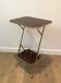 Mahogany and gold metal stool in faux-bamboo style.