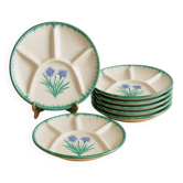 Assiettes vintage décor chardon