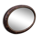 Antique Oval Beveled Mirror with Wooden Frame