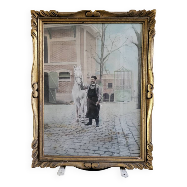 Cadre photo en bois doré