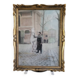 Golden wood photo frame