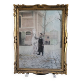 Golden wood photo frame