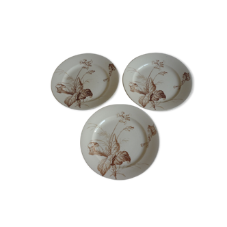3 plates Luneville primevere model