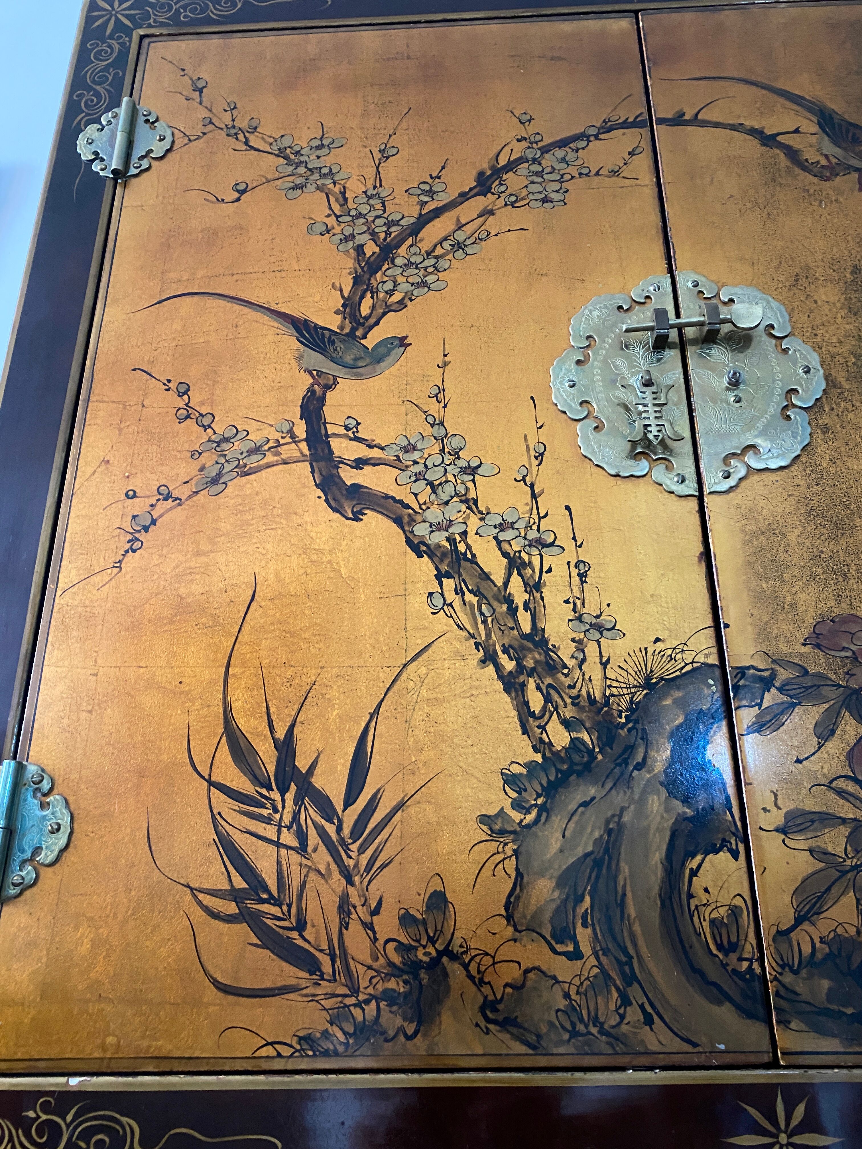 Asian Chinese lacquered sideboard furniture