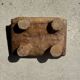 Small stool, footrest in organic blond teak monoxyle wabi-sabi L31