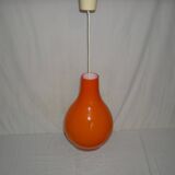 Orange teardrop pendant light from the 1970s