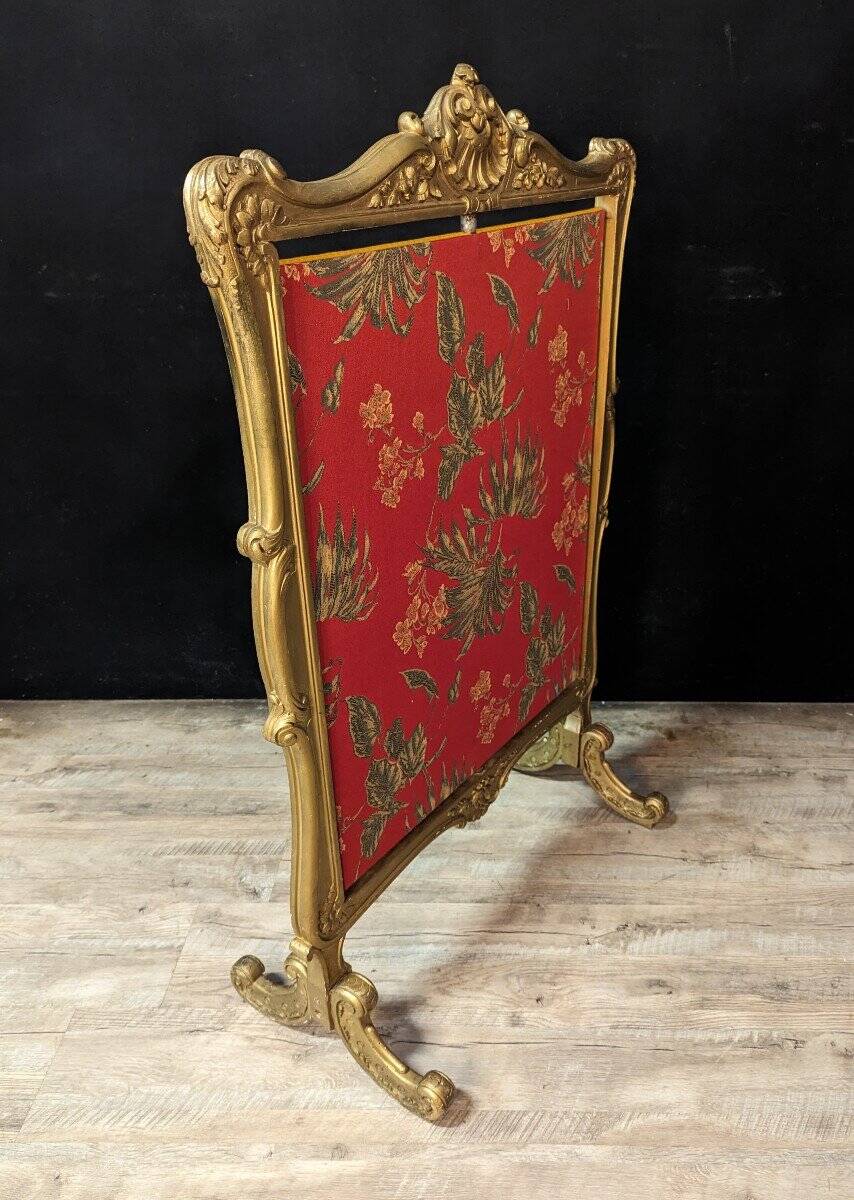 Louis XV Rocaille Gilt Wooden Fire Screen