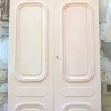 Ensemble grandes portes double  de placard ancienne moulurée