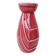 Small old raspberry pink enameled ceramic vase 1940s