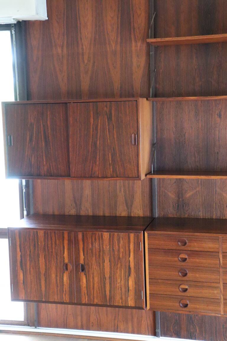 Danish wall bookcase by Thygesen and Sorensen in rosewood, 1960