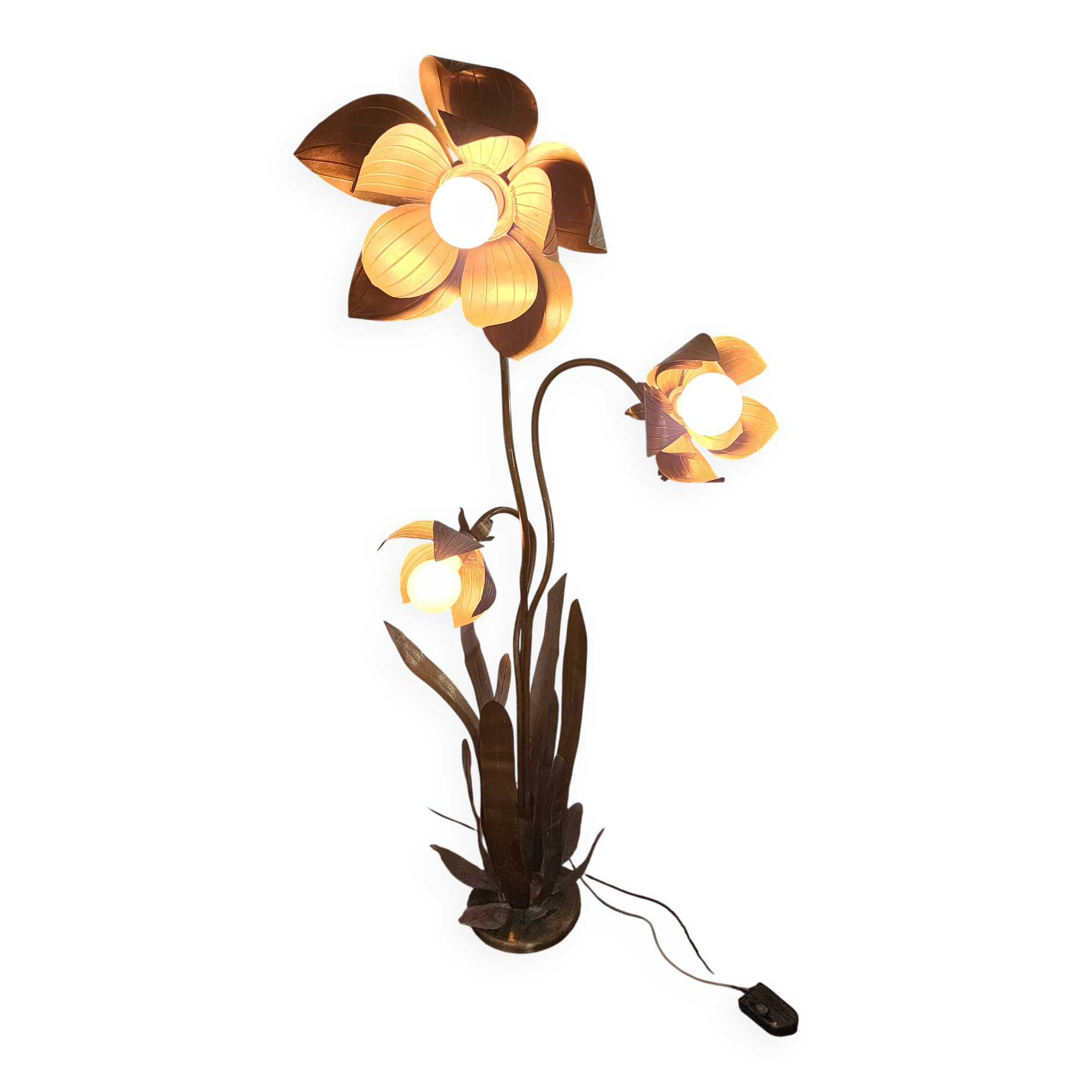 Vintage Hollywood Regency Flower Floor Lamp 1960