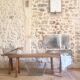 Antique wooden farm bench