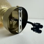 Pair of vintage amber glass wall lights