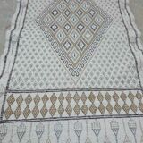 Berber carpet handmade in pure wool beige 78 x 158 cm