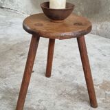 Vintage stool side table oak wood