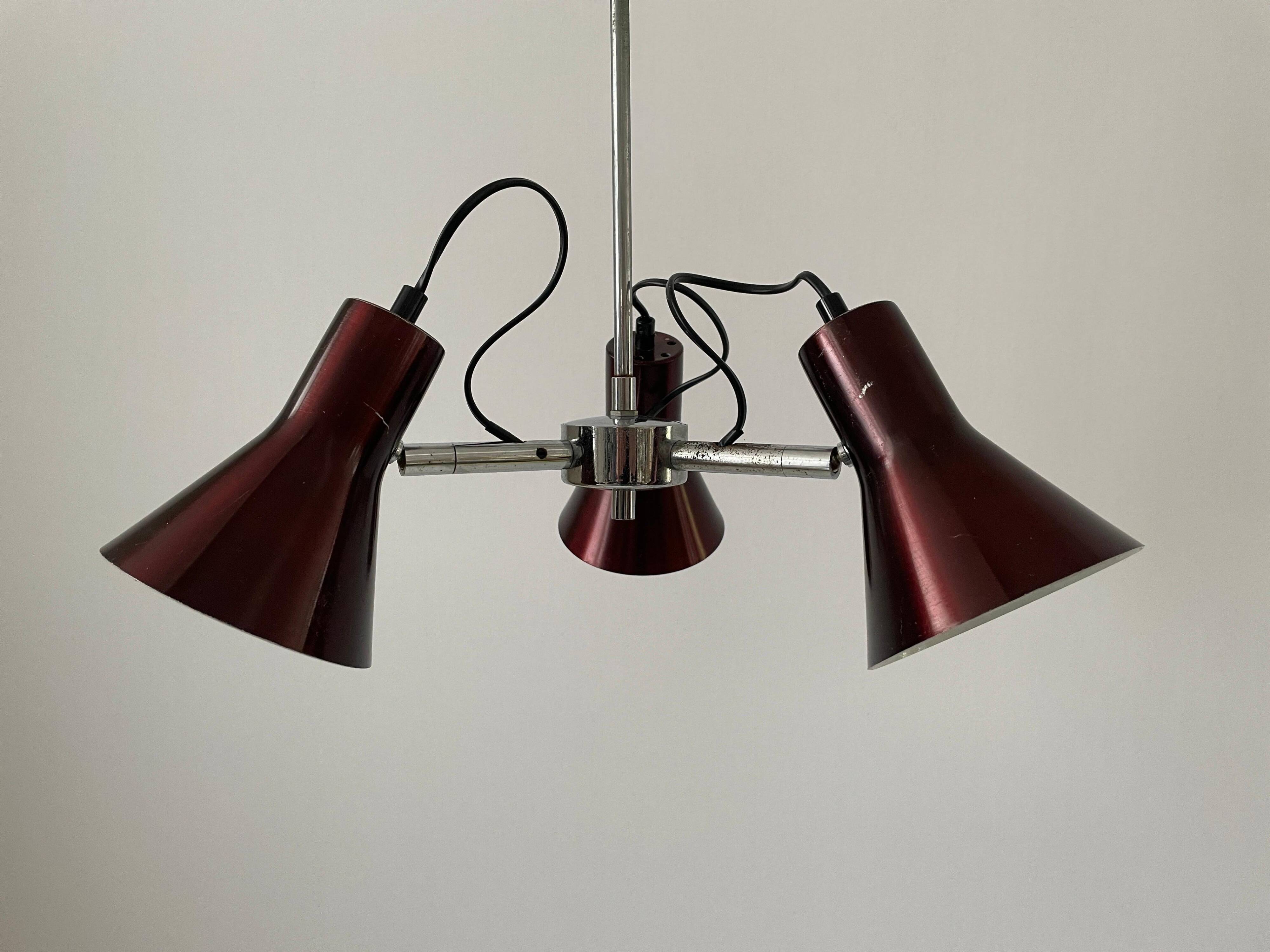 A Space Bordeaux ceiling light with 3 arms, 1970s, Germany