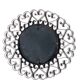 Chaty Vallauris round black metal mirror, 1960s