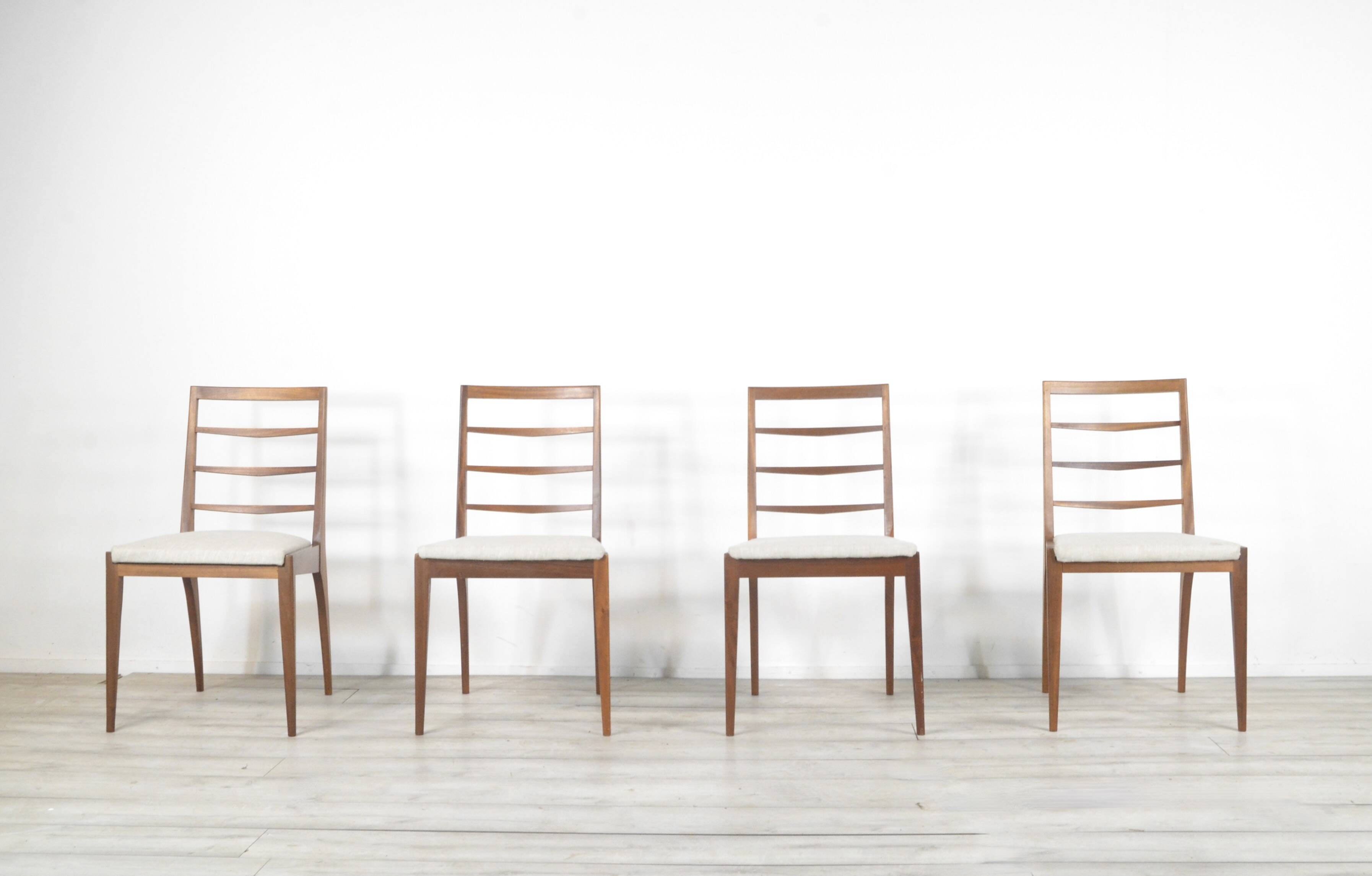 Set Of 4 Midcentury McIntosh Teak Chairs. Vintage Modern / Retro / Danish S