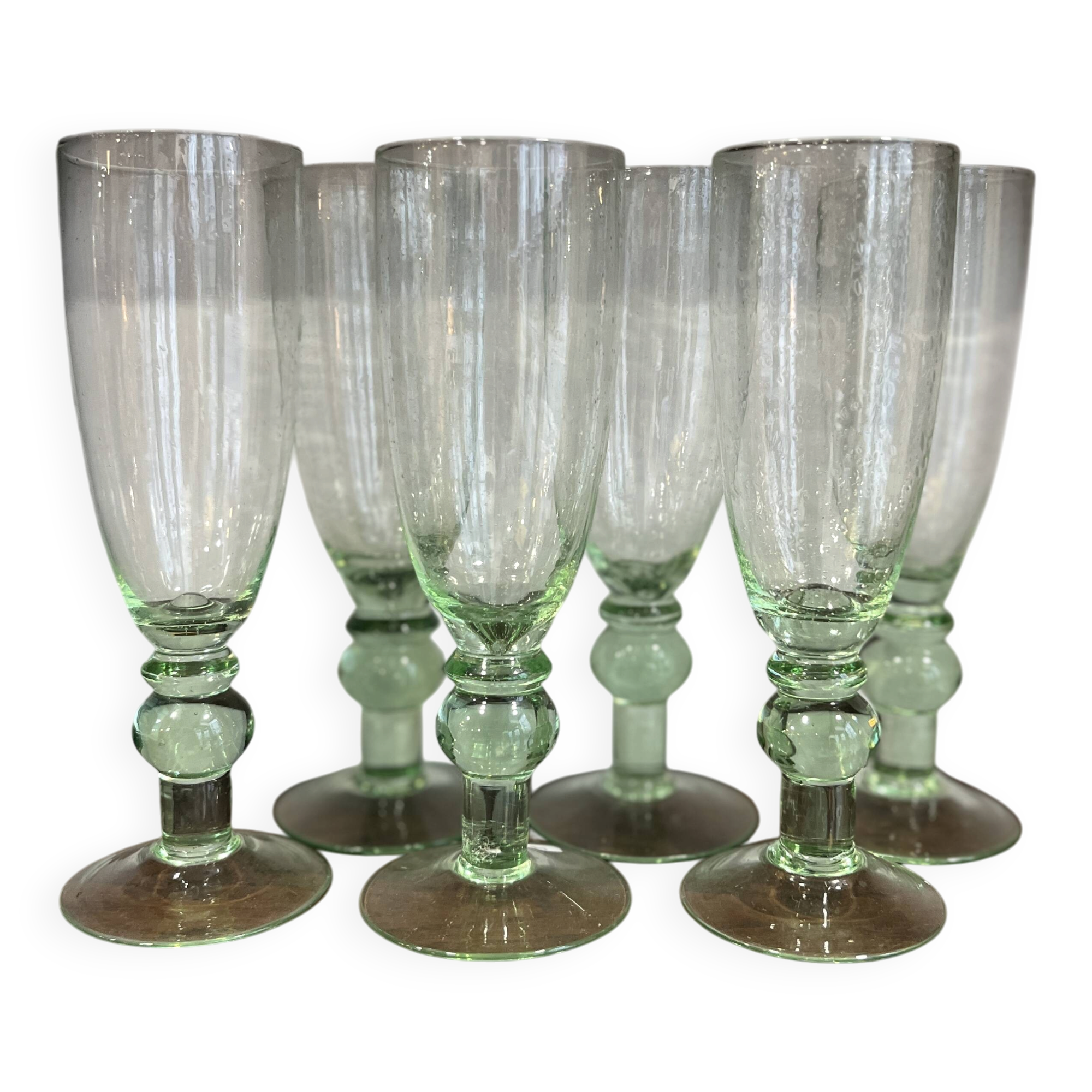 Bubbled glass flutes Montauroux