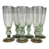 Bubbled glass flutes Montauroux